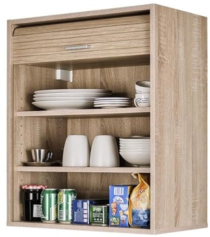 SIMMOB Meuble de Cuisine Chêne 2 Etagères L 60 H 72 P 35 cm