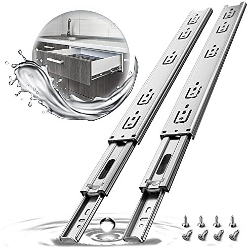 Aolisheng, guide per cassetti con cuscinetti a sfera in metallo, 300 mm, materiale in acciaio inox, capacità di carico: 45 kg (1 paio)