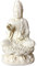 Kingzhuo Chinesische Göttin Statue aus massivem Harz, schöne Kuan-Yin-Statue, Quan Yin, Göttin der Barmherzigkeit, Guan Jin, Buddha-Statue Guan Yin auf Lotus, 13 cm hoch (Polyresin-Material)