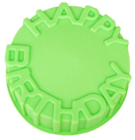 Yushu - 20 cm Happy Birthday Kuchenform, Silikonform, für runde Käse-Torte, Brotform, Kuchen-Backform, Kuchen, DIY-Dekorationswerkzeuge, für Party-Festivals