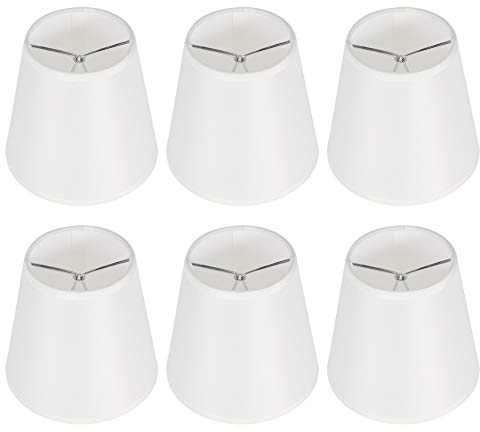 6 Stück Kleine Lampenschirme e14 zum Aufstecken, Weiß Lampenschirme Kronleuchter Kerze Lampenschirm für Stehlampe Lampenschirm für Tischlampe Modern Einfache Clip für E14 Kronleuchter Wandleuchte