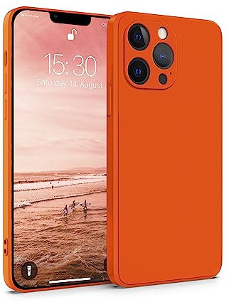MyGadget Hülle Kompatibel mit iPhone 13 Pro - robuste Silikon Schutzhülle TPU Case Slim Silikonhülle - Back Cover Kratzfest Handyhülle - Matt Orange