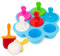 AIXMEET Mini Moule à Glace bébé, Popsicle Moules DIY Réutilisable, Ice Cream Moules à 7 Cavités, en 8 Tige en Plastique Colorés, pour Popsicles, Crèmes Glacées, Nourriture pour Bébé etc (Bleu)