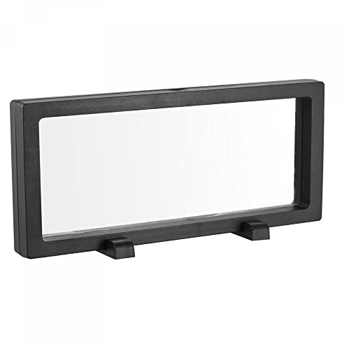 sourcing map Floating Thin Film Display Box, ABS Frame Case with Base 30cm x 11cm x 2cm Black Pack of 1