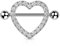 viva-adorno Brustpiercing Herz Zirkonia Nippelpiercing Brustwarzenpiercing Shield Schild Kristall Herzen Z197, silber