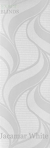 JACAMAR WHITE Vertical Blinds Slats Made to Measure 89mm (3.5 Wide) with FREE Weights Chain & Hangers - By EXACT BLINDS.