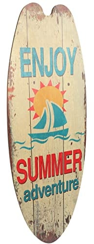 PRETYZOOM Sommerdekoration Klassisches Sommerthema Surfbrett- Retro-Wandschild Holz-Deko-Hängeschild