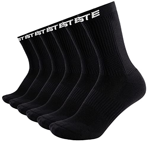 PASTE ® 3 Paar Performance Fußball Socken Schwarz (Gr. 45-47) - Fussball-Socken für Damen & Herren - Anti-Rutsch Fußballsocken - Sport-Socken atmungsaktiv - Football Grip Socks für Männer & Frauen