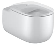 Roca A3460B7630 Taza suspendida Rimless Beyond con salida horizontal, Color Perla - ASIENTO NO INCLUIDO