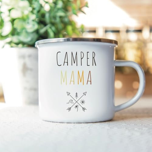 Emaille Tasse »Camper Familie« (Mama 350ml)