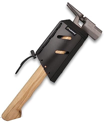 Jolly Roger | Clip-On Hammer and Tool Holster - Adjustable Tool Belt Holster Holds Hammers, Hatchet, or Mallet, Pliers, Square, Screwdriver, Flat Bar (Left Side)