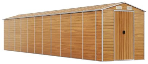 vidaXL Gerätehaus Hellbraun 191x980x198 cm Verzinkter Stahl