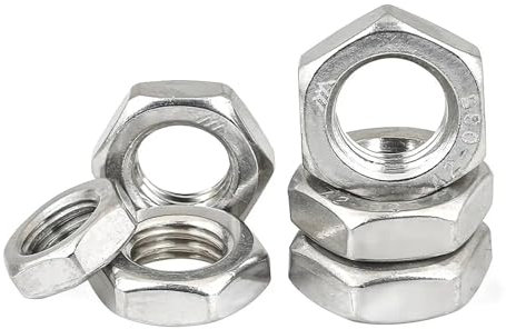 SEIDER M6 M8 M10 M12 M14 M16 M18 M20 304 Edelstahl Linksgewinde Dünne Mutter Kontermutter(M10(7PCS))