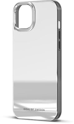 IDEAL OF SWEDEN Durchsichtige Handyhülle mit erhöhten Kanten und Nicht vergilbenden Materialien, fallgetesteter Schutz mit Spiegel Finish, kompatibel mit iPhone 15 Plus (Silber Mirror)