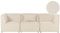 Beliani Modernes 3-Sitzer Modul Sofa mit Armlehnen Stoffbezug Cord beige Lemvig