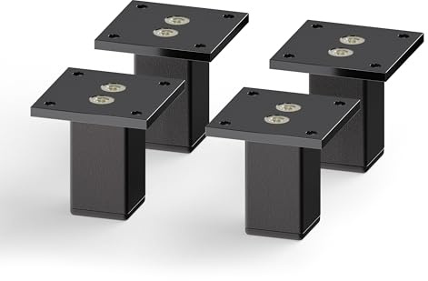 Sossai® Exklusiv small - Aluminium Möbelfüße | E3MF | 4er Set | Höhe: 60mm | Farbe: Schwarzmatt