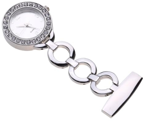 VALICLUD Chic Rolling Diamond Nurse Pocket Watch Praktische Und Stilvolle Schwesternuhr Für Ärzte Krankenschwestern Und Pflegepersonal Silberfarben Als