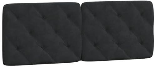 vidaXL Kissen für Kopfteil, Wandpolster Polsterpaneel Bettkopfteil, Rückenkissen Polsterkopfteil Wandkissen Schlafzimmer, Schwarz 140cm Samt