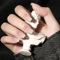 24 Stück Press on Nails Kurz, Weiß Rosa Gradient Design Natürlich Nägel Zum Aufkleben, Square Fingernägel zum Aufkleben Acryl Full Cover für Frauen Manicure Nail Art DIY (White gradient, 24x)