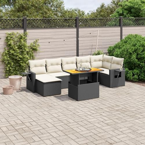 Amorsee Gartenlounge Ecklounge Verstellbare Tischplatte Lounge Möbel Outdoor Sitzgarnitur Loungemöbel Terrasse Rattan Sofa Garten Gartensofa Terrassenmöbel Gartenmöbel Set Ecksofa Gartengarnitur