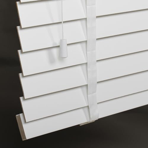 Veneziane in Legno Tende da Sole Bianche, Tende Filtranti la Luce per Uso Interno, Veneziane in Vero Legno, Strutturalmente Stabili, Persiane Naturali per la Privacy,LxH-90x200cm/35.5x79in