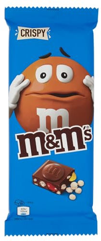 M&M's Crispy Tablette de Chocolat au Lait et Riz Soufflé, 150g (Lot de 3)