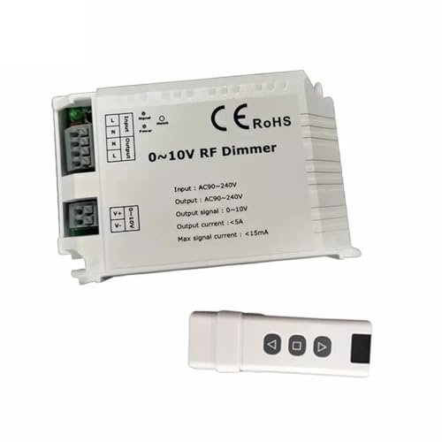 WHARGTSL AC110V- 220V High Voltage LED RF Dimmer DM015 1 Channel 0-10V 1CH Trailing Edge Dimming 3 Key with Remote LED RF Dimmer Control