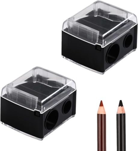 2 Stück Universal Makeup Anspitzer, Kosmetikspitzer für Eyeliner, Lippenstifte, Augenbrauenstifte, Tragbar