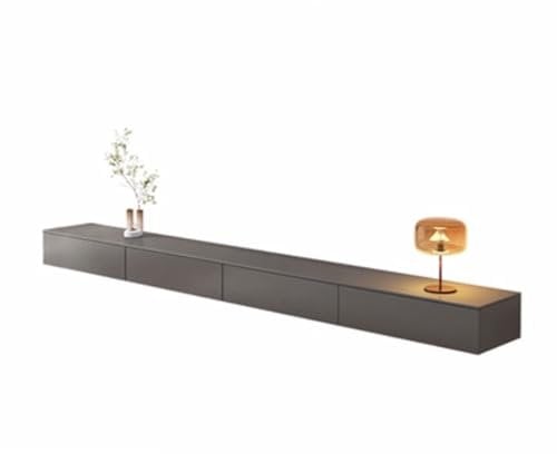 Floating TV Stand with Modern Wall Mounted Simple TV Stand Floating Entertainment Center with Storage Cabinet High End TV Stand with TV Cabinet Media Console Table with Wi Fi Router Storage