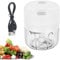 Baxcdyswe Hachoir Électrique 250 ml, Mixeur Hachoir Rechargeable USB, Portable Mini Coupe Legumes avec 3 Lames en Acier Inoxydable pour Oignon, Ail, Viande, Légumes et Les Fruits (Blanc)