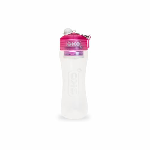 Gourde filtrante ÖKO rose 650 ml pour rendre saine l'eau non potable et ôter virus, pesticides, bactéries, protozoaires, chlore, herbicides, PFAS, plomb, fluor, micro plastiques…