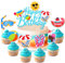 25 PCS Beach Cake Decorations Summer Surfboard Cake Toppers Pool Party Cake Decorations Luau Cake Decorations Hawaiian Cake Decorations for Summer Decorations