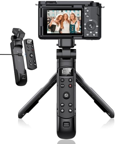 Aodelan Wiederaufladbar Wireless Shooting Grip Mini-Stativ für Sony Kameras | mit OLED-Display, für Vlogging, für Sony ZV-E10/ZV-1F/ZV-1/RX100VII/a6100/a6400/a7III/a9II/A7V/ZV-E10 II/a6600/A6700