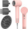 AINA Asciugacapelli con diffusore, pettine, ugello per donne, motore brushless, 160.000 giri/min, ionico, blow dry ad alta velocità (3A rosa)