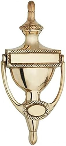 Urn Door Knocker, Solid Polished Brass, Georgian Style Size: (200mm)