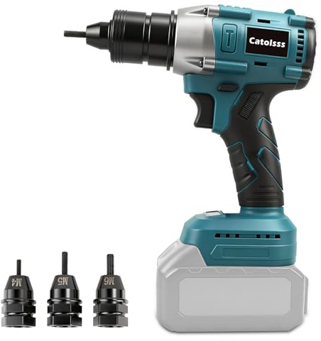 Akku Nietzange Kompatibel mit Makita 18V, Bürstenloses Elektrisches Nietwerkzeug mit Drei Modi,für Nieten M4/5/6,Baustellen, Autoreparaturen & Heimwerker (Ohne Akku)