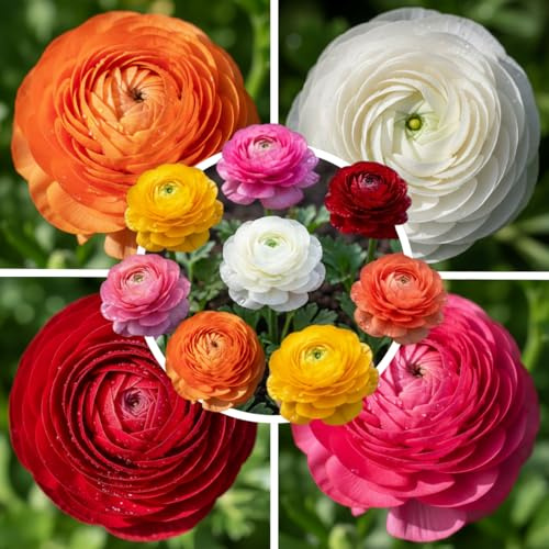 FLORIUM Ranunkeln Blumenzwiebeln Mehrfarbig – 50 Blumenzwiebeln, Winterhart | 50 Ranunkelknollen, Mehrfarbig, für Garten, Töpfe und Balkon, aus Holland