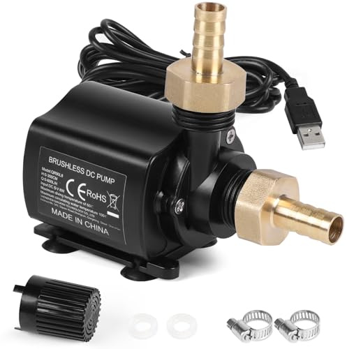 SWAWIS Bomba de Agua Sumergible Bomba de Agua 5V 600L/H 3M Bomba Sumergible | Control de Velocidad Pequeña Silencioso Bomba Agua Bomba Agua para Acuario Estanque Pecera Fuente