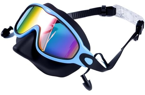 Barns Simglasögon Anti-UV vidvinkel simmask med nässkydd och öronproppar