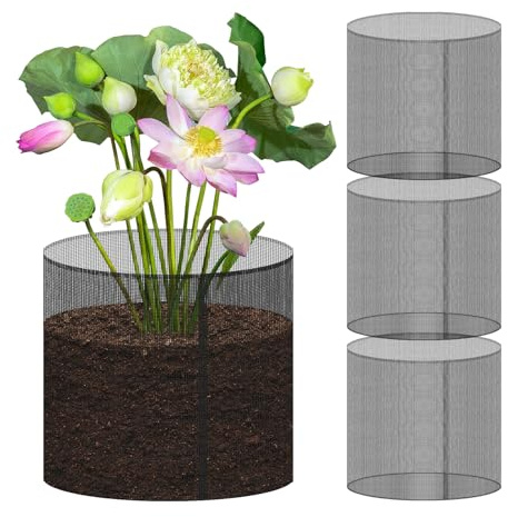 4 STK Pflanzkorb Teich Klein Teichpflanzkörbe PVC, Teichpflanzen Korb | Pflanztaschen Teich, Wasserpflanzsäcke Für Garten Pflanzinsel (18 × 18CM)