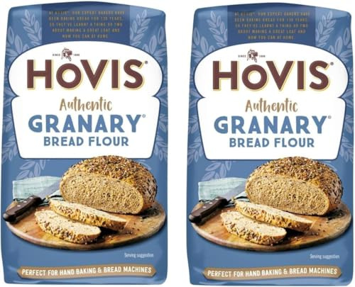Malted Brown Granary Flour 1Kg X 2 Pack, Suitable for hand baking and bread machines, Make tasty loaves of bread for your favourite sandwiches, Suitable for vegetarians