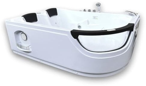 BAIGNOIRE BALNEO MASSANTE Model LUNA 180 x 120 cm ANGLE HAUTE BAIN TOURBILLON 2 PERSONNES CHROMOTHERAPIE