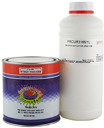 Pro Range 1ltr Grey Etch Primer With 1ltr PR Etch Activator - Mix 1:1 For 2K Use