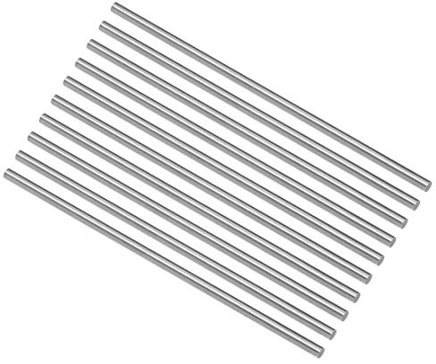 sourcing map 10Stk. Rundstahlstange 3mm HSS Drehmaschine Stangenmaterial Werkzeug 100mm lang für Wellen Zahnrad Bohrmaschine Drehen Miniaturachse Zylinderstift