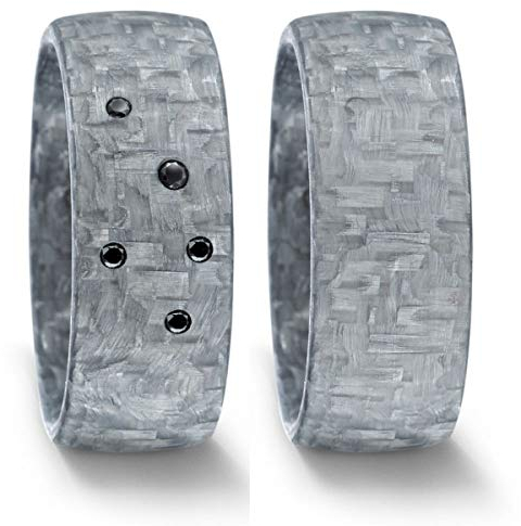 Titanfactory Carbon Trauringe 52522 51813 5 Brill. ges. 0.06 ct. w/si