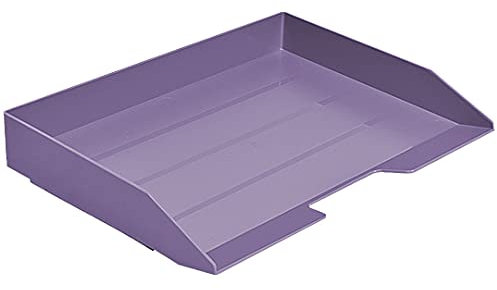 Acrimet Corbeille à Courrier Empilable, Format Paysage, Organiseur de Bureau pour Papier et Document A4, Plastique Résistant (Couleur Violet) (1 unité)