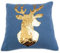 Pad - Davos - Kissenhülle, Kissen, Zierkissen - Hirsch mit Wendepailetten - 40 x 40 cm - ohne Füllung - Blau
