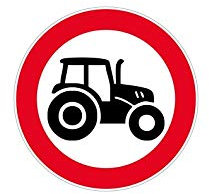 Selbstklebender Aufkleber für Hinweisschild, Aufschrift Achtung Traktor