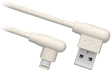 SBS USB 2.0 - Lightning Daten- und Ladekabel, 90°-Stecker, hergestellt aus 35% biologisch abbaubaren Materialien