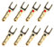 OTOTEC 8Pcs U Fork Y Spade Speaker Connectors 4mm Copper Gold Plated Banana Plug Screw Lock Red & Black For Wire Adapter Signal Transmission